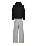 GREY SWEAT AND BLACK HOODIE