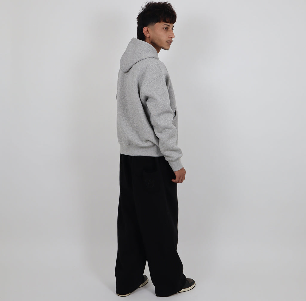 BLACK SWEAT AND GREY HOODIE