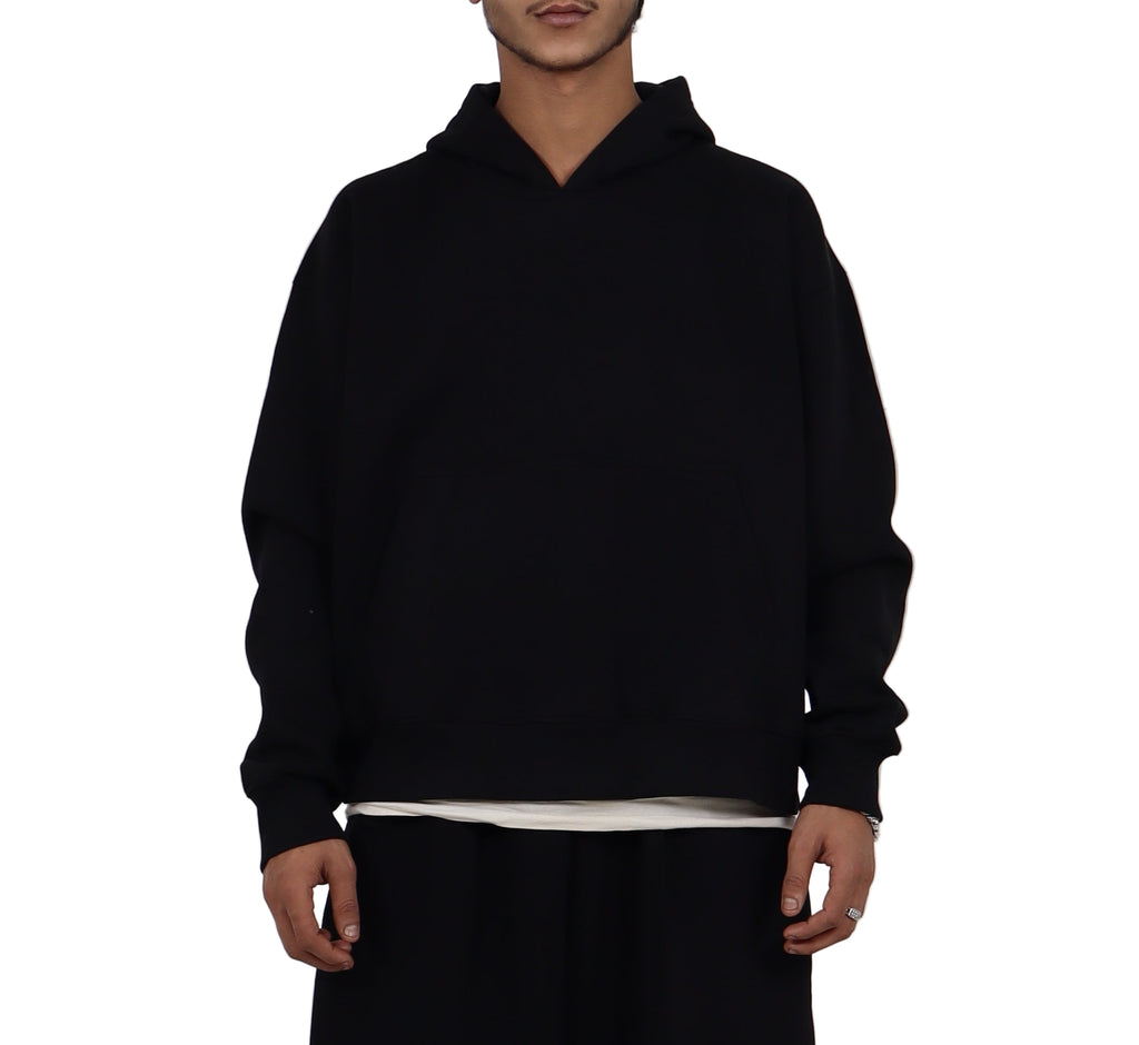 BLACK SWEAT AND BLACK HOODIE