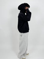 GREY SWEAT AND BLACK HOODIE