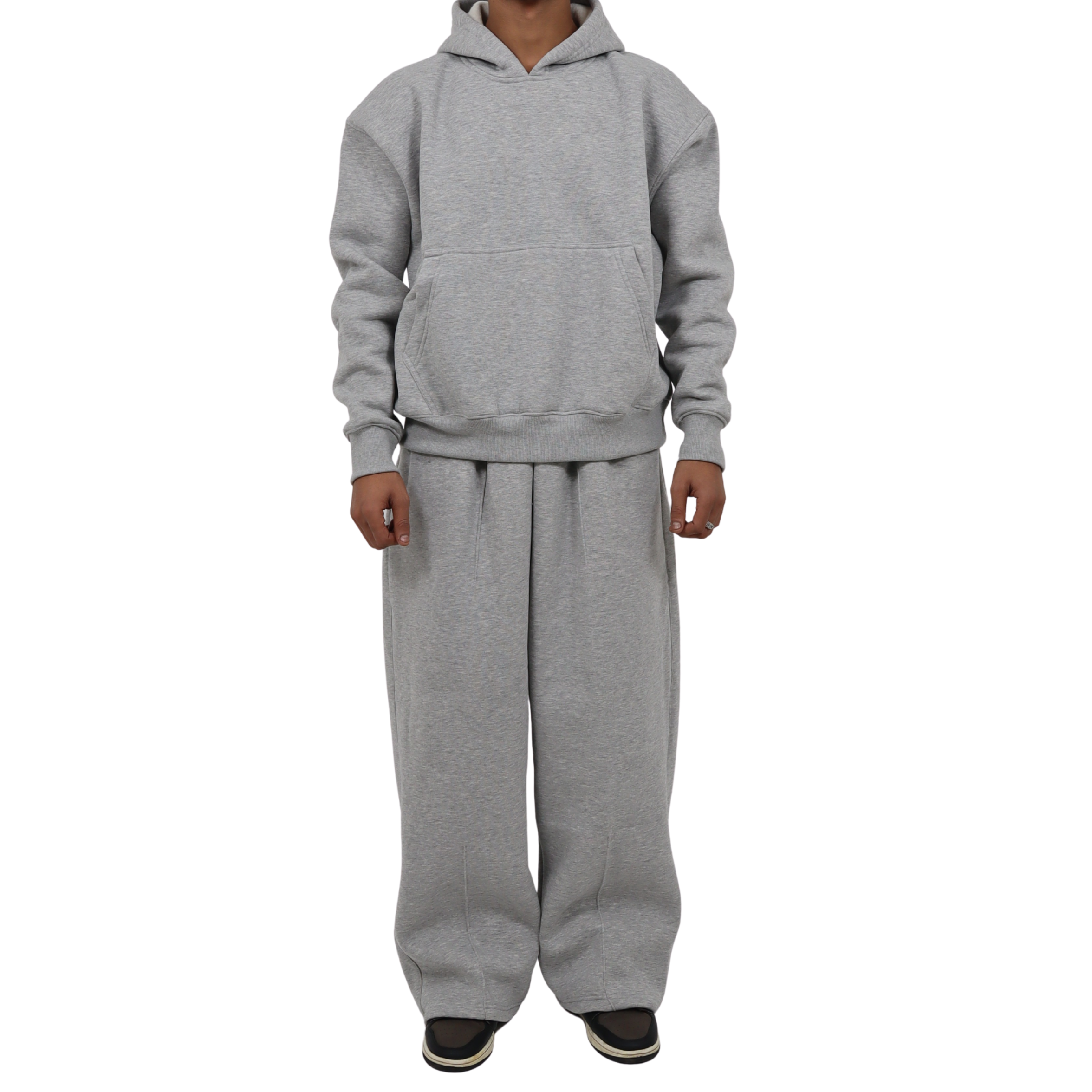 GREY SWEAT AND GREY HOODIE