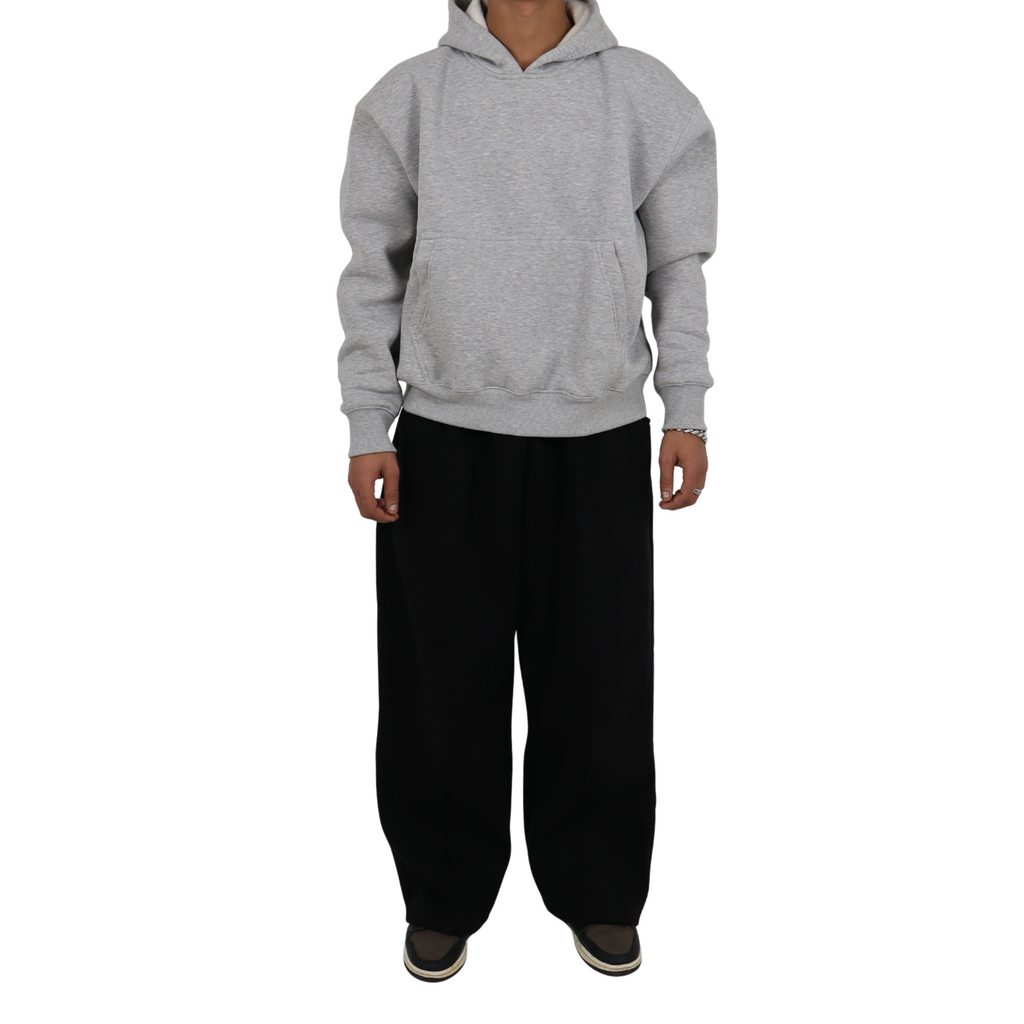 BLACK SWEAT AND GREY HOODIE